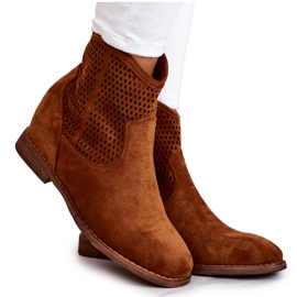 S.Barski Botas Mujer Ante Cuña Oculta Camel Solene marrón