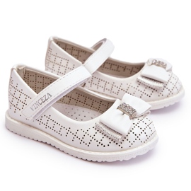 Vinceza Bailarinas Infantiles Lazo Velcro Blanco Halle