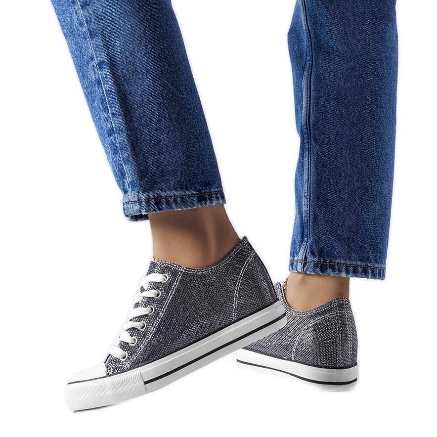 Converse top negras cuña