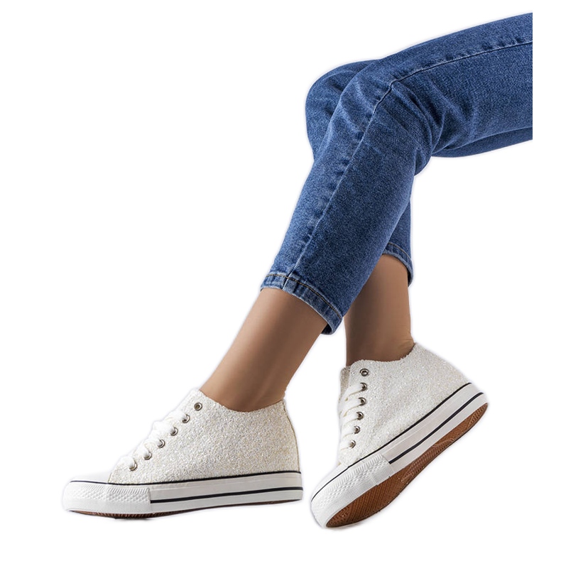 BM Zapatillas bajas de cuña blancas de Garceau blanco