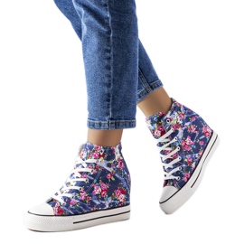 BM Zapatillas con cuña azul marino de Fouquet