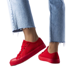 Zapatillas deportivas rojas en tejido de Thibodeau rojo