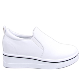BM Zapatillas sin cordones Naito White con cuña blanco