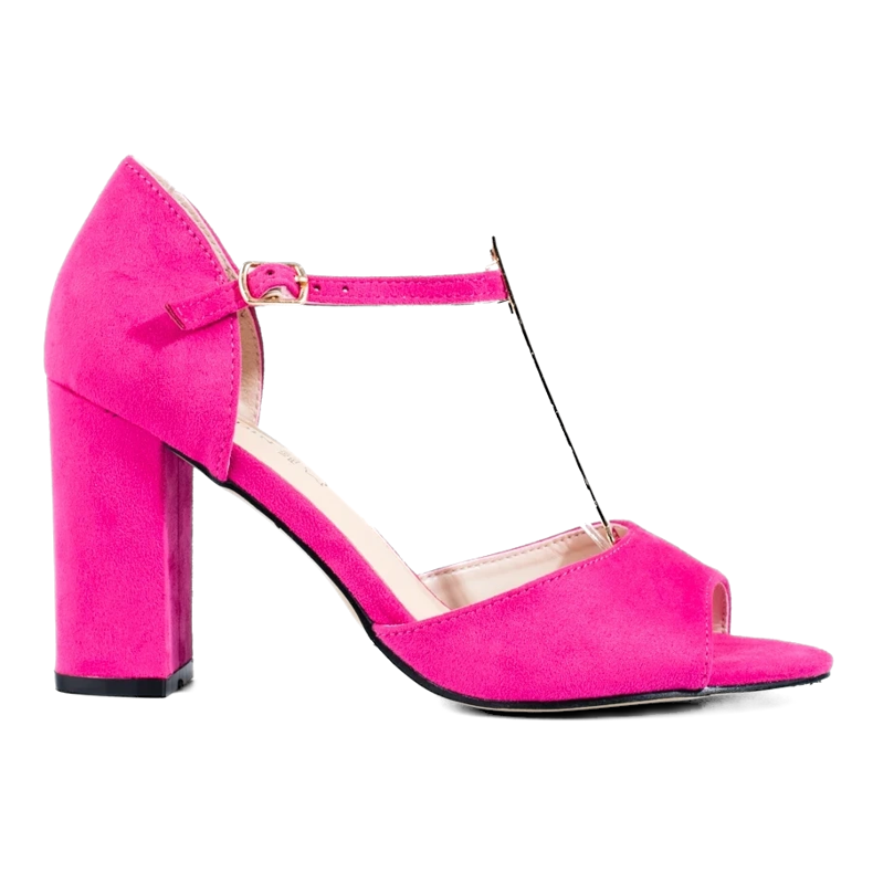 Sandalias mujer rosa clásicas Shelovet tacón rosado