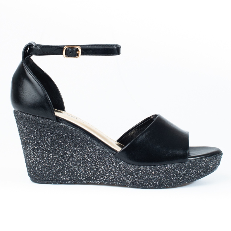 Sandalias mujer cuña alta Shelovet negro