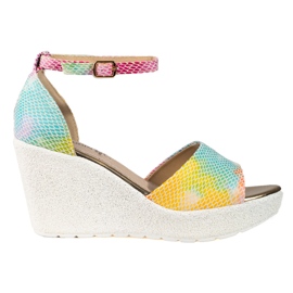 Sandalias mujer cuña alta Shelovet multicolor
