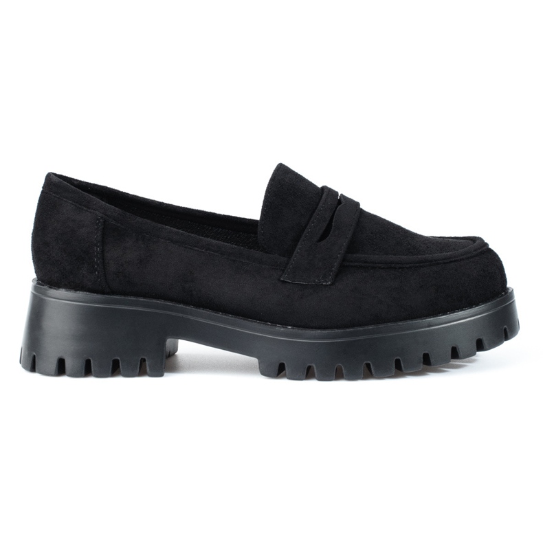 Mocasines mujer plataforma Shelovet ante negro