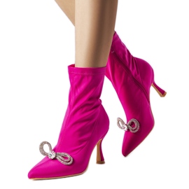 PA1 Botas rosas decoradas con un lazo Marte de circonitas