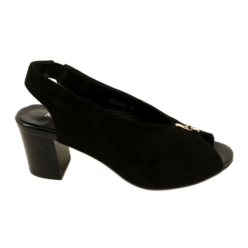 Sandalias de mujeres en el Daszyński Post SA169-6 Negro Sandalias de mujeres en el Daszyński Post SA169-6 Negro