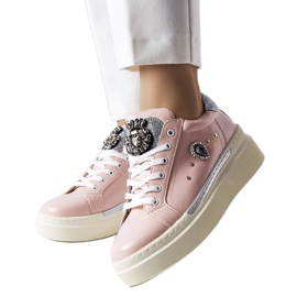 Zapatillas rosas de cuña baja de Cuillerier rosado
