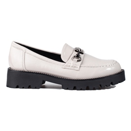Elegantes mocasines grises con plataforma de Shelovet