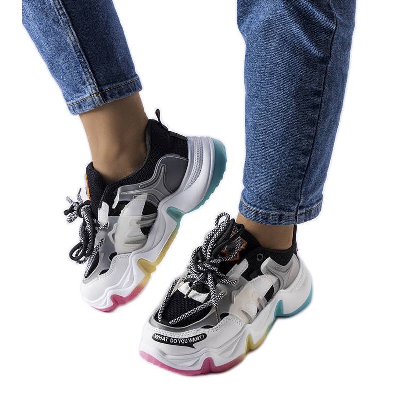 Zapatillas negras en mezcla de materiales de Grondin negro