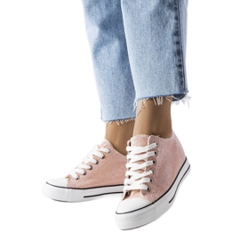 Zapatillas Crete rosa purpurina cuña rosado
