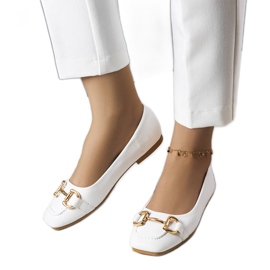 Bailarinas blancas con adorno Iris dorado blanco