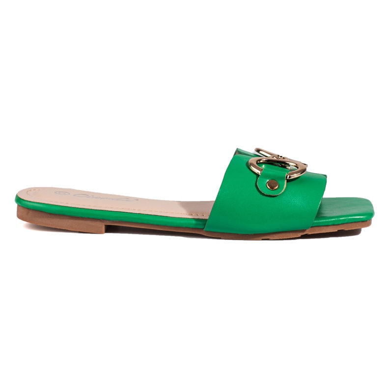 Chanclas verdes elegantes con hebilla Shelovet