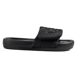 Pantuflas de mujer Shelovet negras con velcros negro
