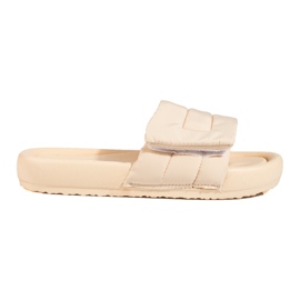 Babuchas de mujer beige con velcro de Shelovet