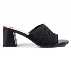 Chanclas de mujer Shelovet de textil negro en el poste