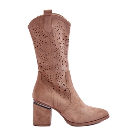 S.Barski Botas Mujer Ante Calado Beige Adelia