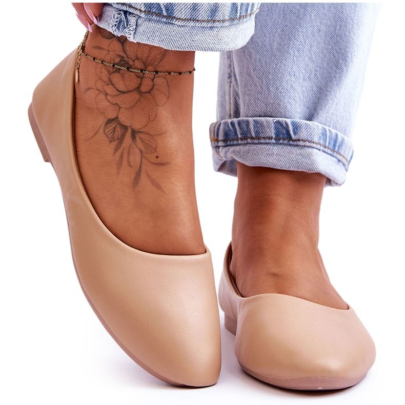 Bailarinas Clásicas Cuero Stacee Beige Bailarinas Clásicas Cuero Stacee Beige