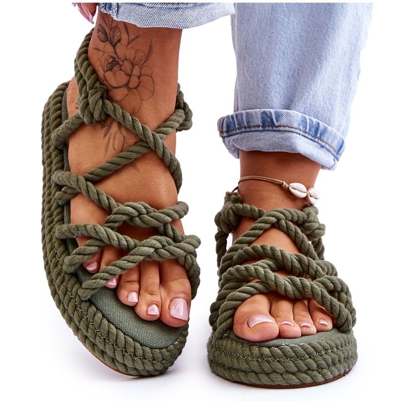 FG2 Sandalias Trenzadas De Moda Para Mujer Verde Tiffanie FG2 Sandalias Trenzadas De Moda Para Mujer Verde Tiffanie