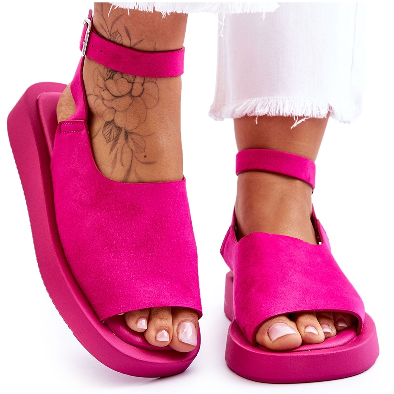 FG2 Cómodas Sandalias De Mujer En La Plataforma Fucsia Rubie rosado FG2 Cómodas Sandalias De Mujer En La Plataforma Fucsia Rubie rosado