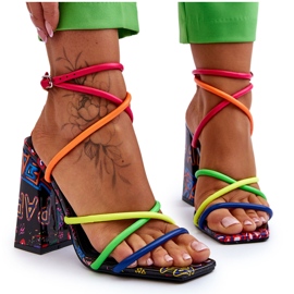 Sandalias de tacón de moda Josette multicolor