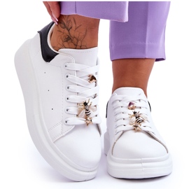 FG2 Zapatos Deportivos De Mujer En Una Plataforma Masiva Blanco Y Negro Chante