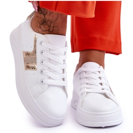 Sneakers Mujer Diahna Blanco y Dorado