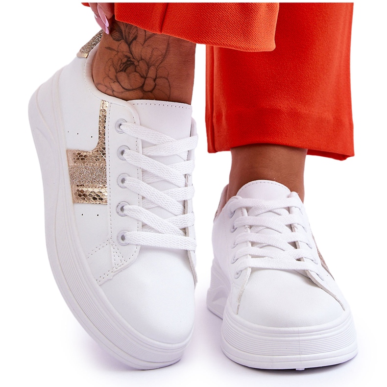 Sneakers Mujer Diahna Blanco y Dorado Sneakers Mujer Diahna Blanco y Dorado