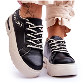 FG2 Deportivas De Mujer Cómodas Con Plataforma Negras Y Beige Devan negro