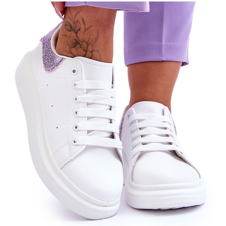 Deportivas Mujer Con Motivo Decorativo Blanco-Morado Delight