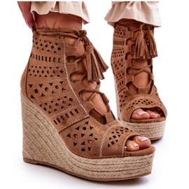 Botas Ante Cuña Caladas Camel Berthe beige