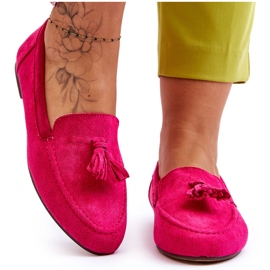 Mocasín Clásico Ante Flecos Fucsia Averil rosado