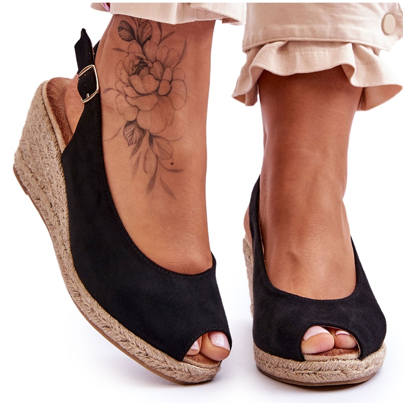 Sandalias Cuña Ante Negro Elsie Sandalias Cuña Ante Negro Elsie