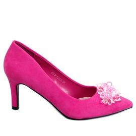 Seastar Breinne Tachuelas de ante fucsia con piedras rosa