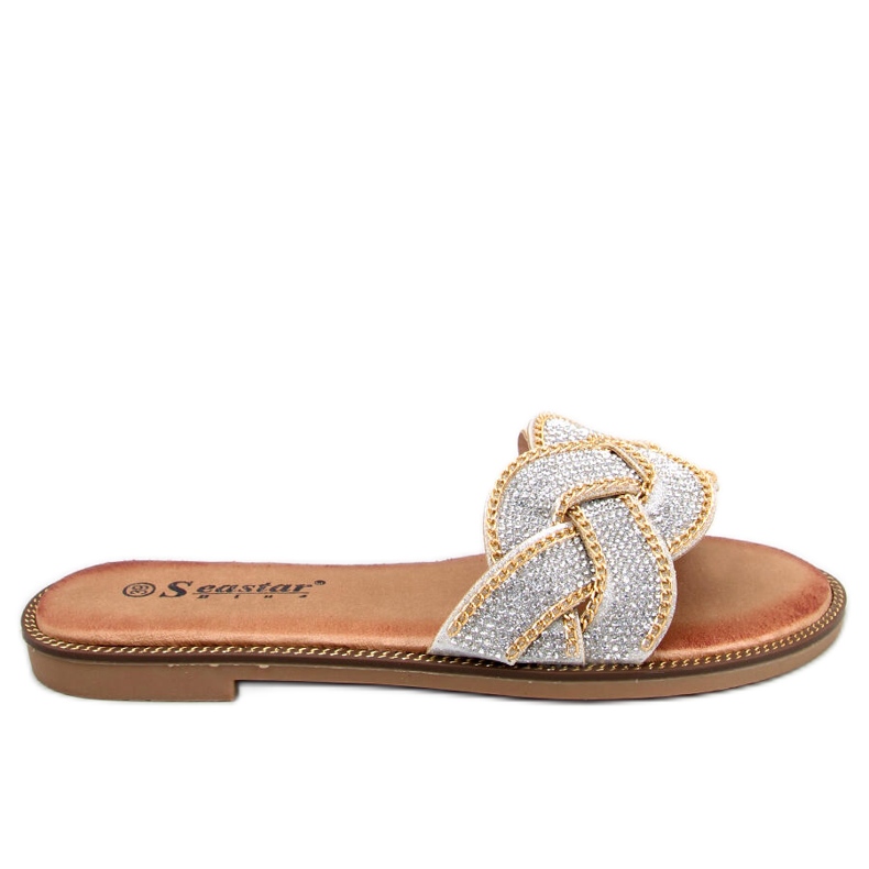 Seastar Chanclas Magali Silver con strass plata