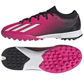Botas de fútbol Adidas X Speedportal.3 Tf Jr GZ2465 rosa rosas y morados