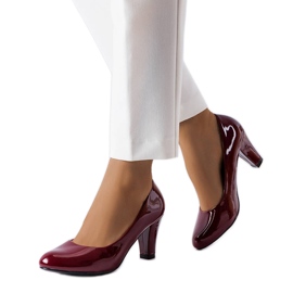 BM Zapatos de salón en charol burdeos de Burkett rojo