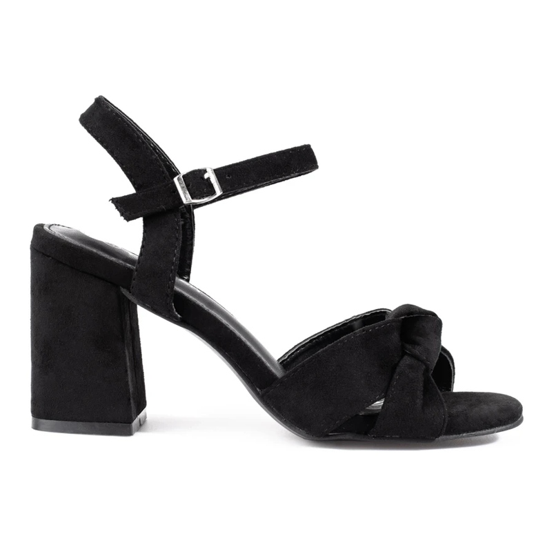 Sandalias de tacón en ante negras de Vinceza negro