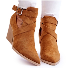 Botas Vaqueras De Mujer Ante Camello Dennise marrón