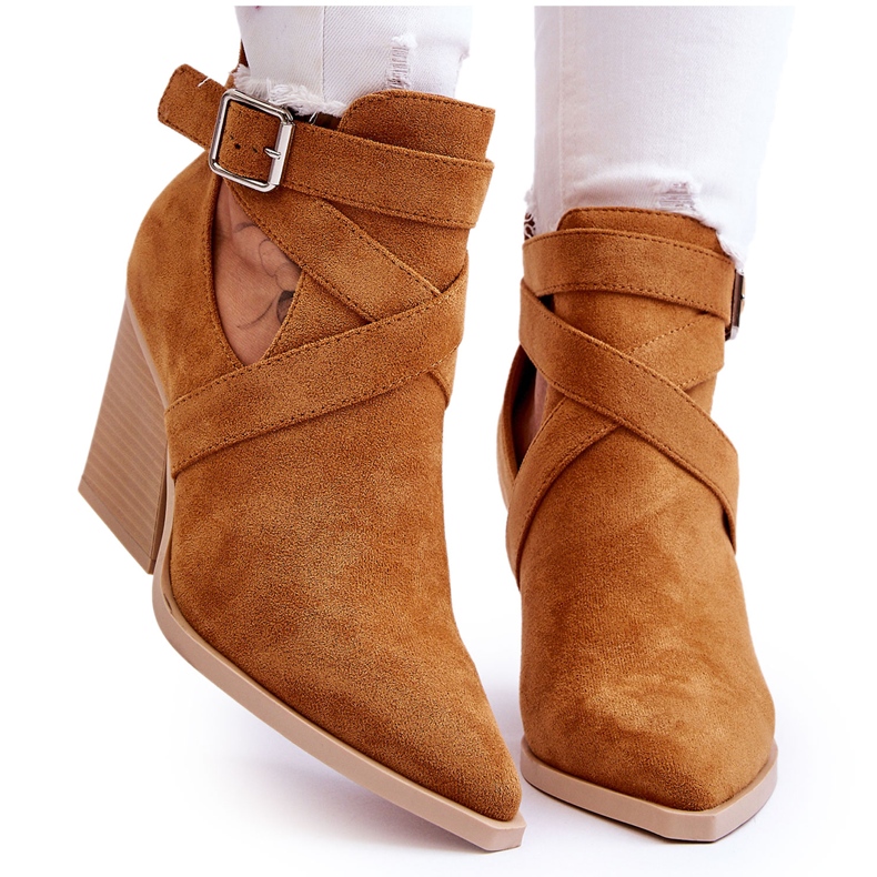 Botas Vaqueras De Mujer Ante Camello Dennise marrón