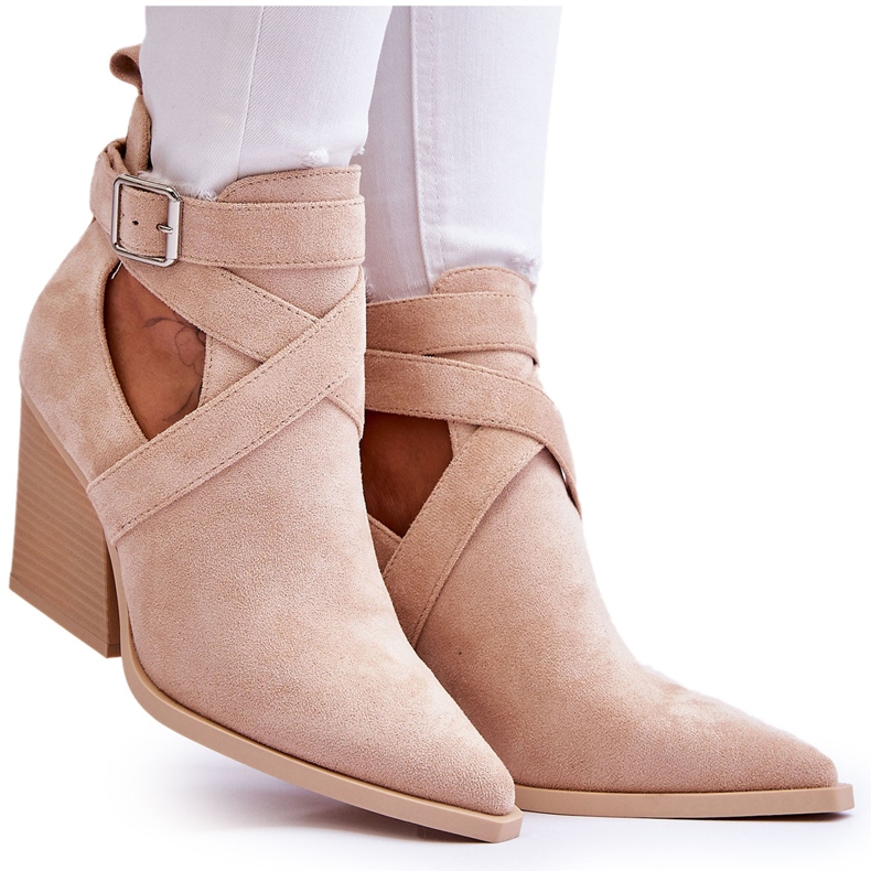 FI1 Botas Cowboy Mujer Ante Beige Dennise
