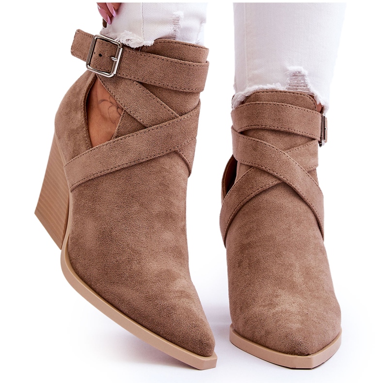 FI1 Botas Cowboy Mujer Ante Beige Oscuro Dennise
