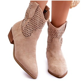 FB1 Botas Vaqueras Mujer Caladas Cañas Beige FB1 Botas Vaqueras Mujer Caladas Cañas Beige