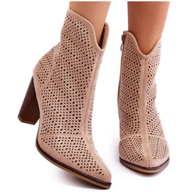 FB1 Botas Ante Calado Tacón Logan Beige