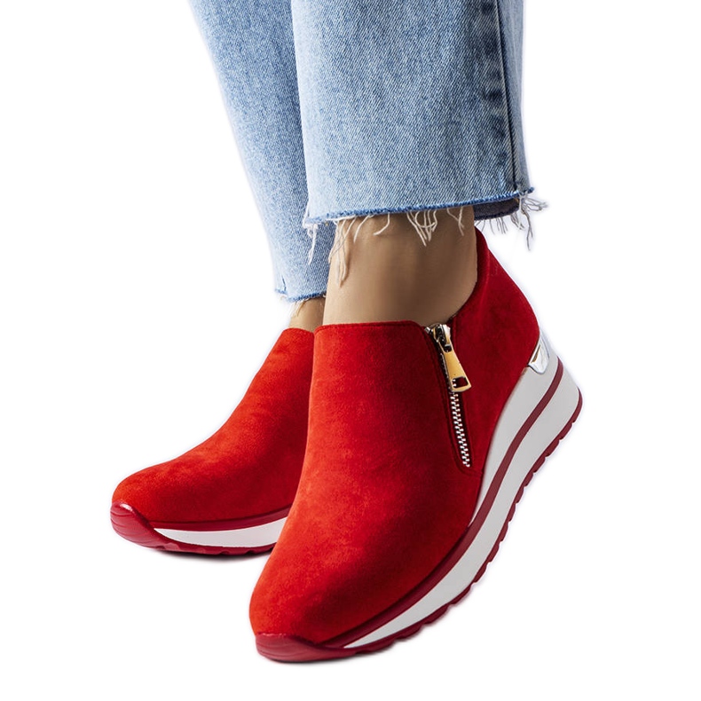 Zapatillas rojas con cuña de Létourneau rojo