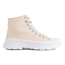 Deportivas altas de mujer Shelovet de textil beige