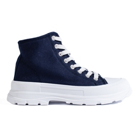 Deportivas altas de mujer Shelovet de textil azul