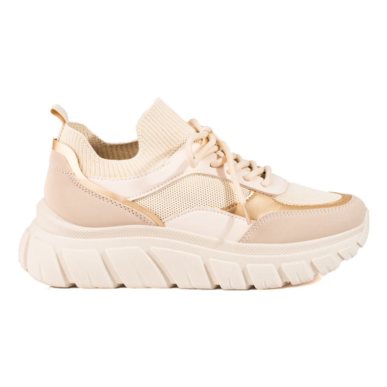Zapatillas beige para mujer con suela gruesa Shelovet.